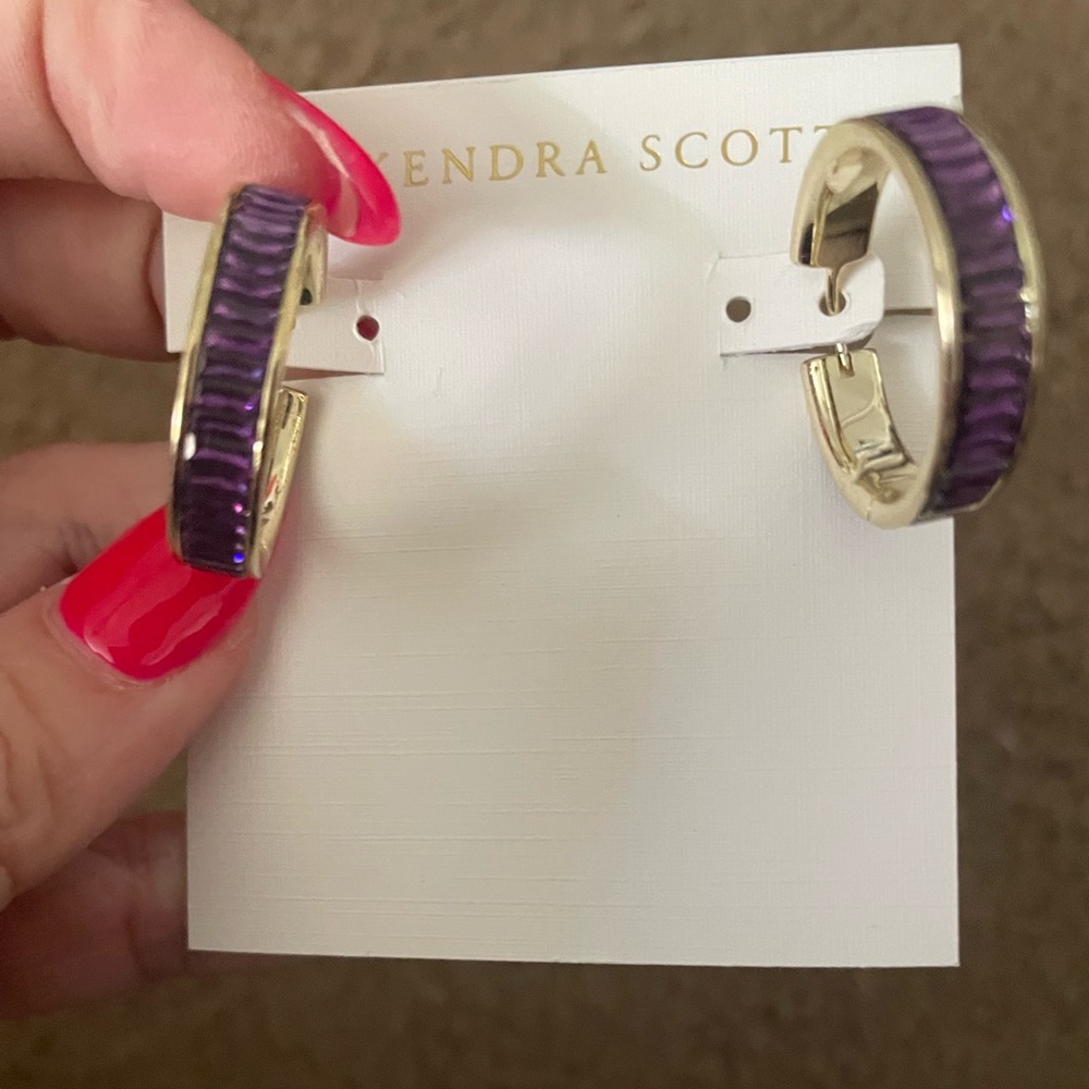 COPY - Kendra Scott Purple Baguette hoops